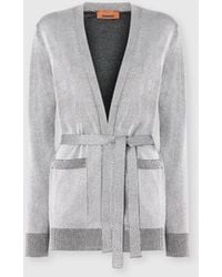 Missoni - Lamé Fabric Cardigan With Belt - Lyst