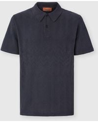 Missoni - Cotton And Viscose Polo Shirt With Tone-On-Tone Zigzag Motif - Lyst