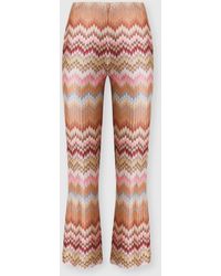 Missoni - Snake-Pattern Chevron Viscose Flared Trousers - Lyst