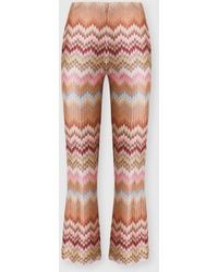 Missoni - Snake-Pattern Chevron Viscose Flared Trousers, & Rust - Lyst