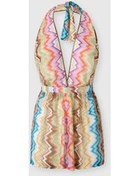 Missoni - Short Jumpsuit With Printed Motif And Contrast Trims - Lyst