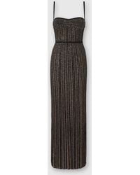 Missoni - Ärmelloses Langes Kleid Mit Lamé-Streifen, Damen, Schwarz & Braun, Größe - Lyst