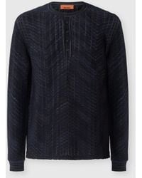 Missoni - Long-Sleeve Viscose And Cotton Henley Shirt - Lyst