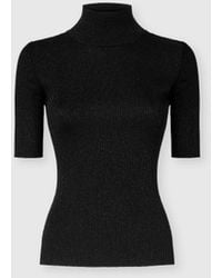 Missoni - Ribbed Knit Top With High Neck And Short Sleeves - Lyst