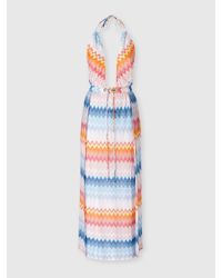 Missoni - Robe Longue Couvrante En Viscose Mélangée Lamé Zigzag, Femme, Taille - Lyst