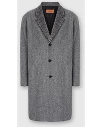 Missoni - Wool Cloth Coat With Chevron Pattern - Lyst