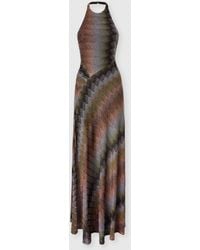 Missoni - Snake-Pattern Viscose Lamé Gown With Halter Neck - Lyst
