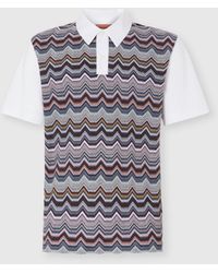Missoni - Short Sleeve Polo With Geometric Zigzag Pattern - Lyst