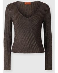 Missoni - Ribbed Viscose Lamé V-Neck Sweater - Lyst