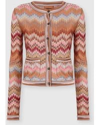 Missoni - Snake-Pattern Viscose Chevron Cardigan With Patch Pockets - Lyst