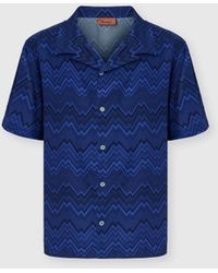 Missoni - Bowling Shirt With Tone-On-Tone Irregular Zig Zag Print - Lyst