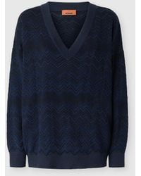 Missoni - Zig Zag Viscose And Wool V-Neck Sweater - Lyst