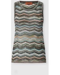 Missoni - Sleeveless Chevron Viscose-Blend Top - Lyst