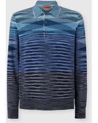 Missoni - Langarm-Poloshirt Aus Reiner Wolle Mit Flammenmuster, Herren, Größe - Lyst