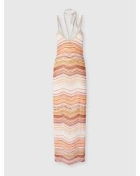 Missoni - Long Chevron Lamé Dress With Sequins And Decorative Lace - Lyst