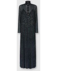 Missoni - Long Button-Down Dress With Lamé Stripes And Long Sleeves - Lyst