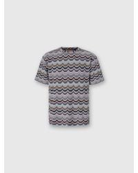 Missoni - Crew Neck T-Shirt With Geometric Zigzag - Lyst