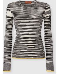Missoni - Crew Neck Sweater With Flame Pattern - Lyst