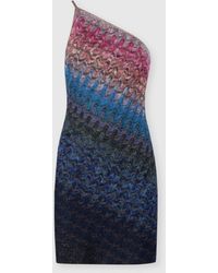 Missoni - One-Shoulder Dégradé Viscose Lamé Mini Dress - Lyst