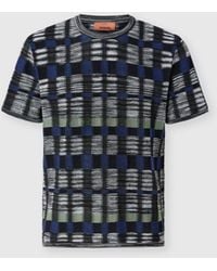 Missoni - Crew-Neck Cotton And Viscose T-Shirt With Check Pattern - Lyst