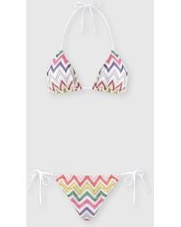 Missoni - Bikini Motif Chevron En Viscose Et Lamé, Femme, Taille - Lyst