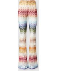 Missoni - Flare Viscose Trousers With Dégradé Lace Motif - Lyst
