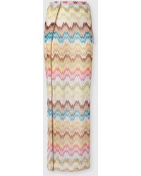 Missoni - Long Pareo Skirt With Irregular Zig Zag Print - Lyst