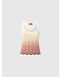 Missoni - Panier Dégradé Chevrons En Coton Et Viscose, Femme, Taille - Lyst