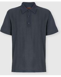 Missoni - Poloshirt Aus Baumwolle Und Viskose Mit Ton-In-Ton-Zickzack, Herren, Größe - Lyst