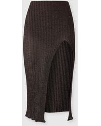 Missoni - Ribbed Viscose Lamé Midi Skirt With Slit - Lyst