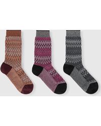 Missoni - Set Mit 3 Zick-Zack-Socken, Damen, Größe - Lyst