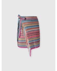 Missoni - Viscose Blend Cover-Up Sarong With Zig Zag Pattern - Lyst