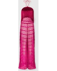 Missoni - Zig Zag Lamé Viscose Jumpsuit With Fringes - Lyst