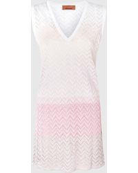 Missoni - Gradient Chevron Viscose V-Neck Mini-Dress - Lyst