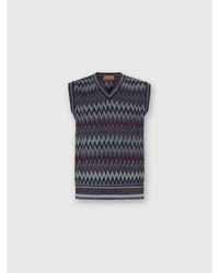 Missoni - V-Neck Vest With Zigzag Pattern - Lyst