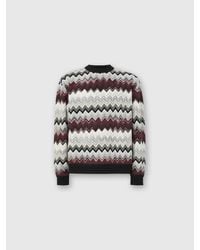 Missoni - Crew Neck Sweater With Flame Zigzag Pattern - Lyst