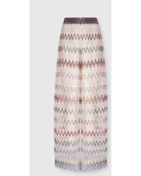 Missoni - Pantaloni Copricostume A Rete Zig Zag Con Paillettes, Donna, Taglia - Lyst