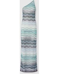 Missoni - Long One-Shoulder Dress With A Chevron Pattern With Sequins - Lyst