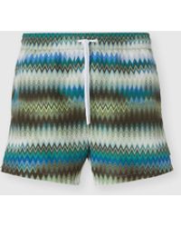 Missoni - Badeshorts Mit Mikro-Zickzack-Print Mit Farbverlauf, Herren, Größe - Lyst