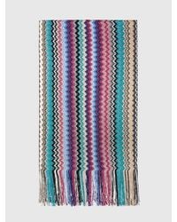 Missoni - Viscose Blend Scarf With Chevron Pattern And Fringes - Lyst