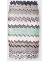 Missoni - Viscose Lamé Midi Skirt With Slit - Lyst