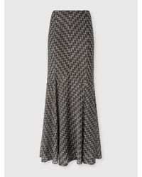 Missoni - Langer Ausgestellter Rock Aus Zick-Zack-Lamé-Viskosemischung, Damen, Schwarz & Mehrfarbig, Größe - Lyst