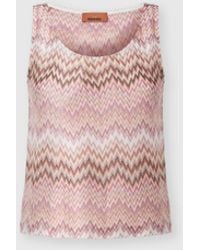 Missoni - Sleeveless Viscose Top With Snake Motif, & Multicoloured - Lyst