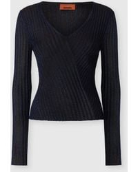 Missoni - Ribbed Viscose Lamé V-Neck Sweater - Lyst