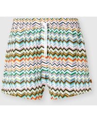 Missoni - Mid-Length Swim Shorts With Irregular Zigzag Print - Lyst