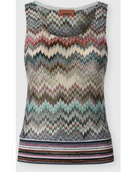 Missoni - Top Sans Manches En Viscose À Motif Zigzag, Femme, Taille - Lyst