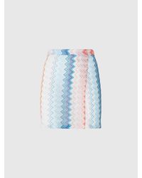 Missoni - Zig Zag Lamé Viscose Blend Sarong Mini Skirt - Lyst