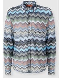 Missoni - Long-Sleeved Viscose Chevron Shirt With Snake Pattern - Lyst