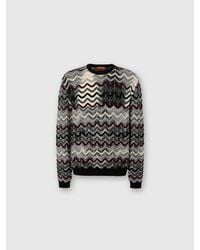 Missoni - Crew Neck Sweater With Geometric Zigzag Pattern - Lyst