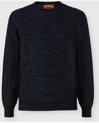 Missoni - Wool And Viscose Zig Zag Crewneck Pullover - Lyst